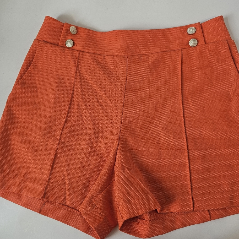 VINTAGE SOPHIE RUE SIZE MED ORANGE WOMENS TAILORED SHORTS RETRO